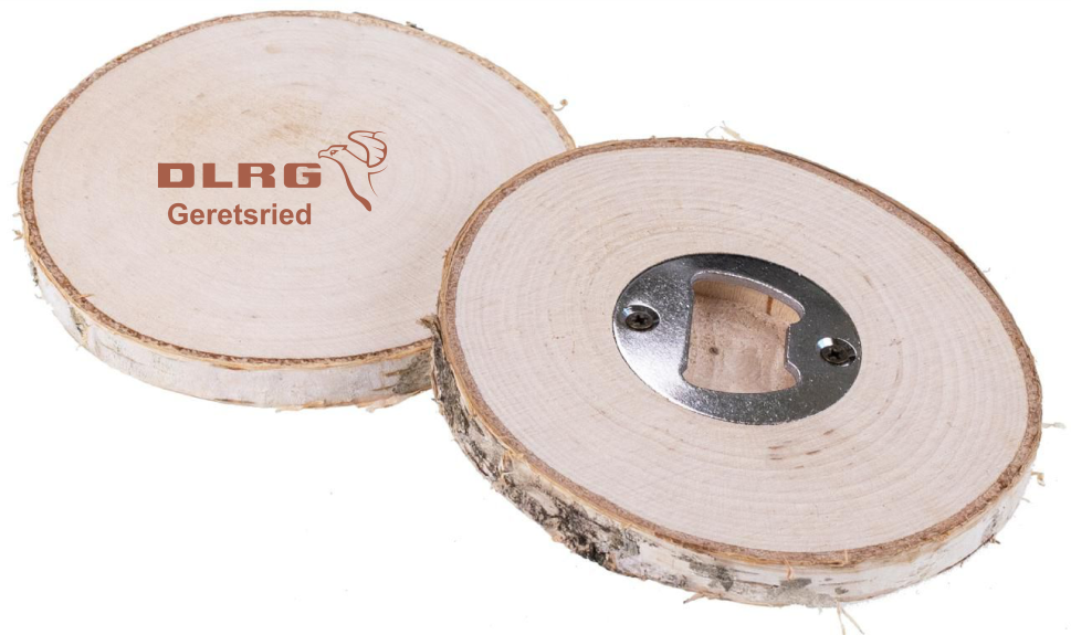 DLRG Geretsried Holz Untersetzer mit Flaschenöffner