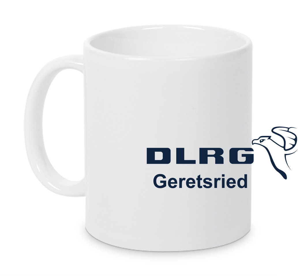 DLRG Geretsried Tasse weiß